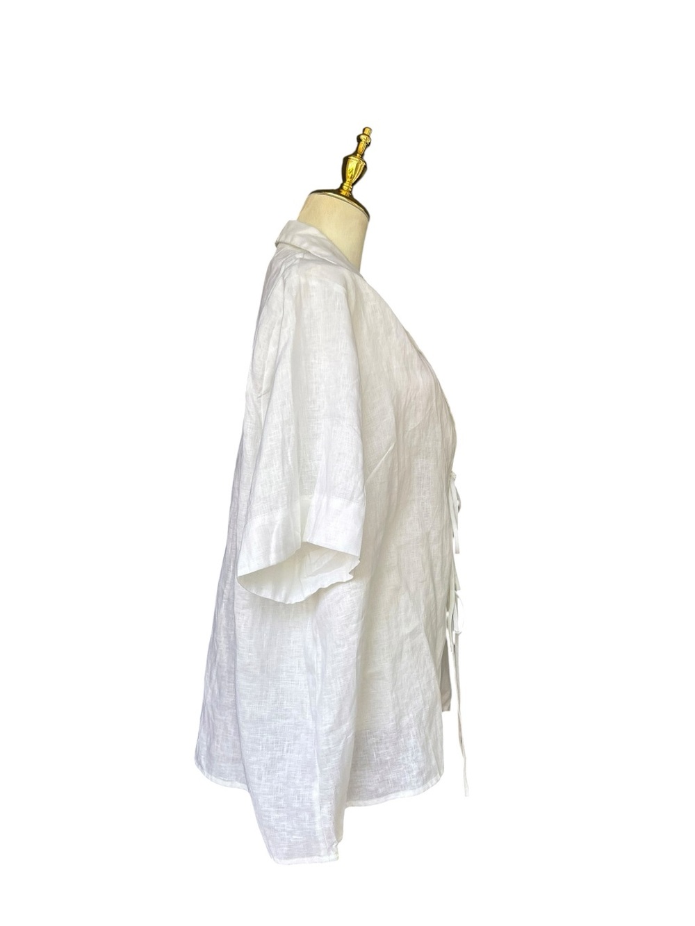 Dissh EMELIA White Linen Tie Relaxed Shirt Size US Size 6 NWT *Flaw - Picture 4 of 10
